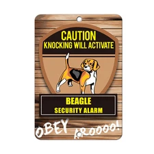 Knocking will activate BEAGLE DOG Metal Sign - 8 In x 12 In