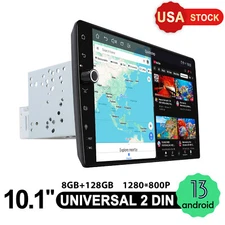 10.1" Floating Touchscreen HD Display Double 2Din Android 13 with USB/AUX Inputs