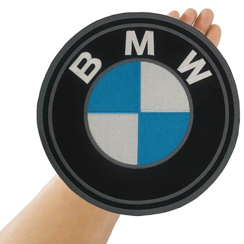 BMW Car Racing Motor Cycle Logo Size 10.0"x10.0" Sew Embroidered Iron On Patch - Picture 2 of 12