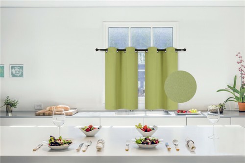 1 SET INSULATE THERMAL SHORT PANELS WINDOW CURTAIN BLACKOUT 100% PRIVACY 35" L - Picture 35 of 79