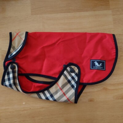 BURBERRY Nova Check Red Dog RainCoat Jacket Wear 8/20cm fashion
