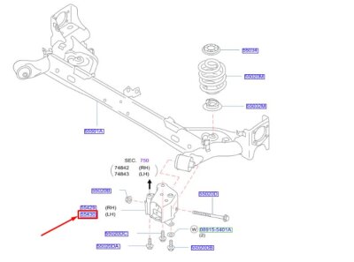 NISSAN JUKE F15 Träger Achsträger hinten links 55430BA60A NEU ORIGINAL