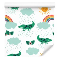 10M Vlies Tapeten Rollen Kinderzimmer Krokodile Blumen Regenbogen Sonne Xxl 1942