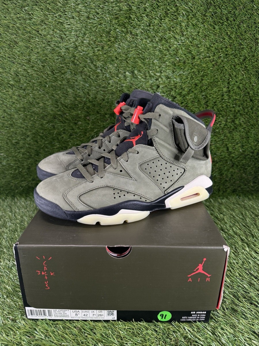 2019 Air Jordan 6 Retro Travis Scott Olive Size 8.5 Original 2019 Air Jordan 6 Retro Travis Scott Olive Size 8.5 Original