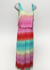 Neiman Marcus Sundress Tie Dye Ombré Racer back Maxi Boho Festival Hippie