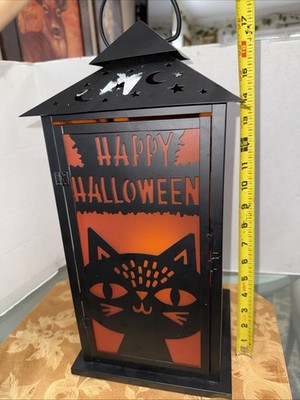 Happy Halloween Black & Orange  Lantern Cat Cut Out  Owl Cut Out Hanging Lantern