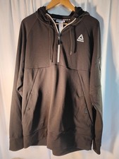 Vintage Reebok Crossfit Mens Large Quater Zip Fleece Hoodie Jacket Black