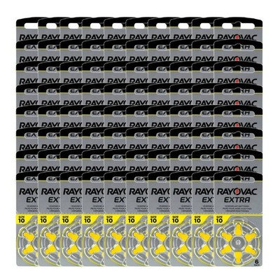 480x Rayovac Extra Advanced Größe 10 PR70 Batterien 1,45V Zink-Luft