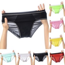 Men Elastic Low Waist Briefs Ice Silk for ultra Thin Breathable Underwear M-2XL