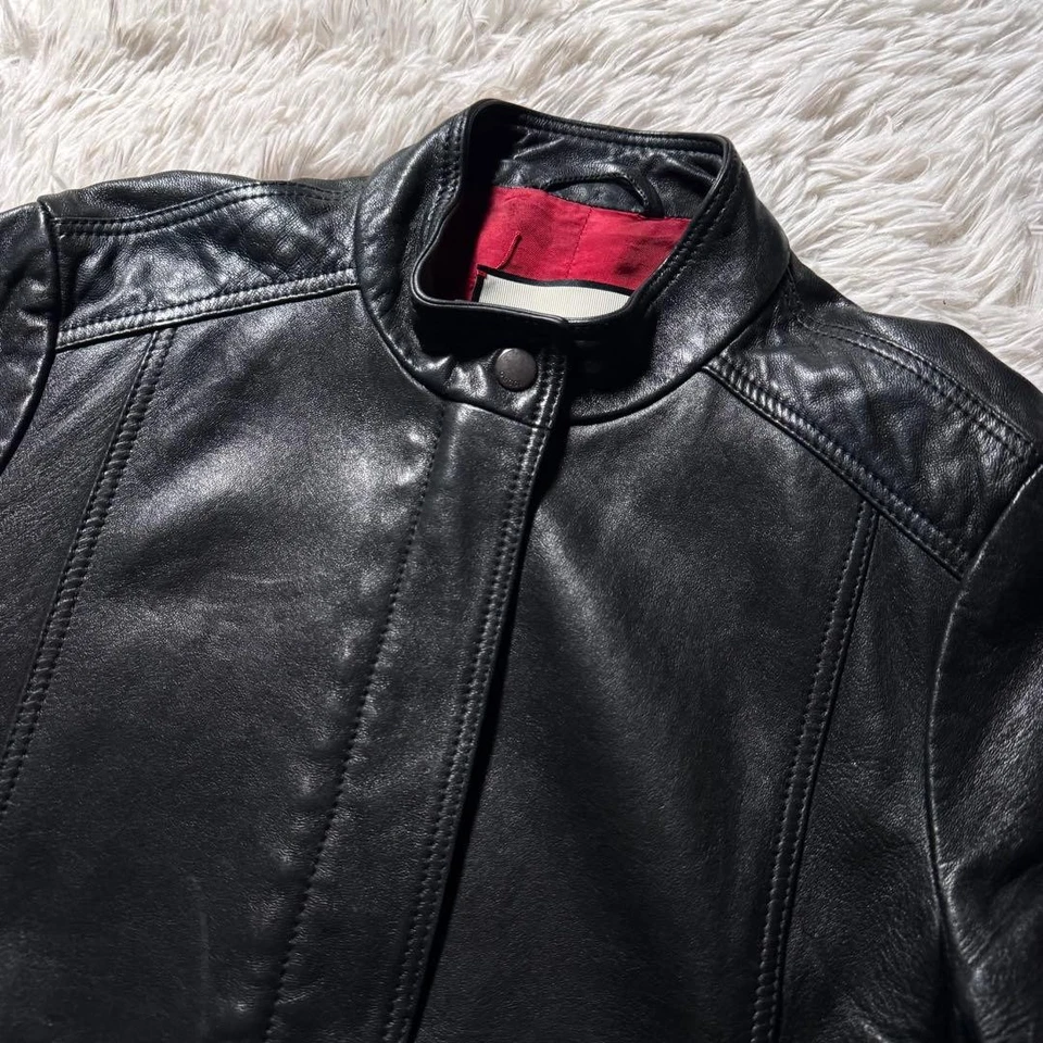 GUCCI Chaqueta de Motociclista Individual 40 Negra Ancho 17.71" Auténtica Mujer Foto 3 de 4