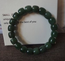 Fine China Natural Green Jade Barrel Beads Women Bracelet 55MM