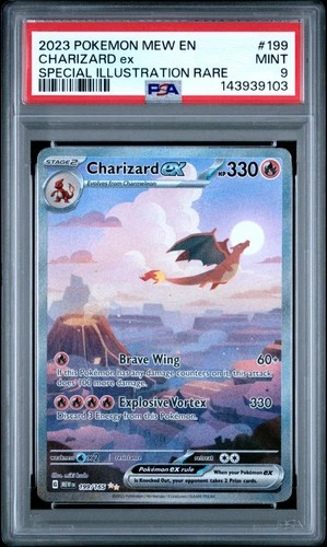 2023 POKEMON MEW EN-151 SPECIAL ILLUSTRATION RARE #199 CHARIZARD EX PSA 9