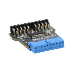 Métal/Plastique USB 3.0 19pin Adaptateur à la double 9Pin Adaptateur 480Mbps HUB Adaptateur