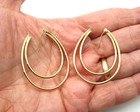14K Yellow Gold Double Hoop Earrings 1.9 Gr [E370] — photo 5