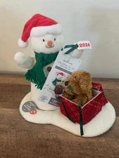 NEW*HALLMARK 2024 WRAPPED IN JOY SNOWMAN PLUSH*Christmas*Sound & Motion*