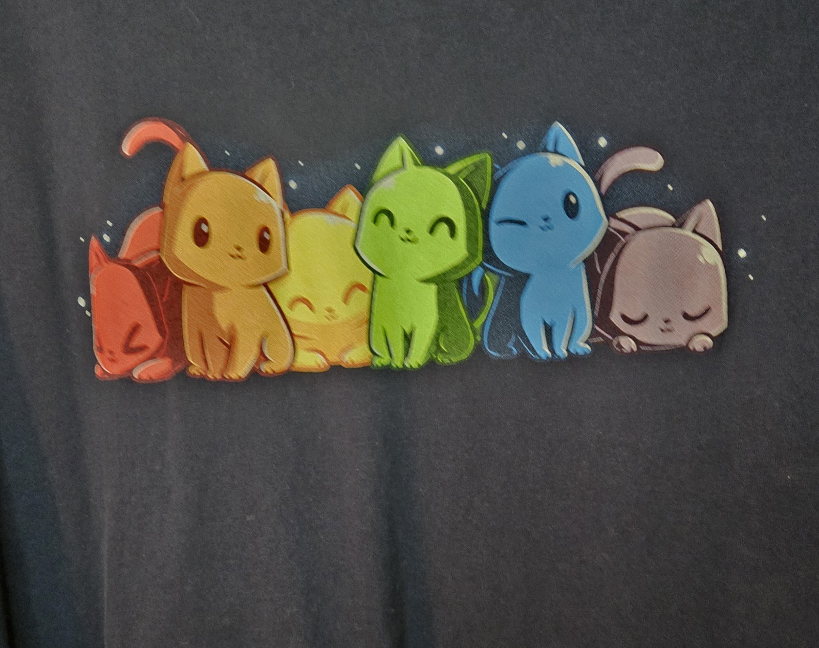 TeeTurtle Unisex Basic Crew Neck Rainbow Kittie F… - image 5