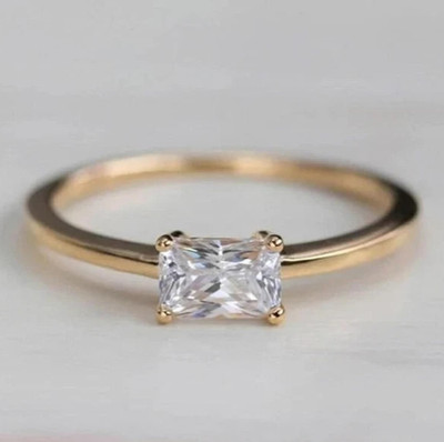 2.50 CTW Radiant Cut D/VVS1 Moissanite 14K Yellow Gold Plated Wedding Ring