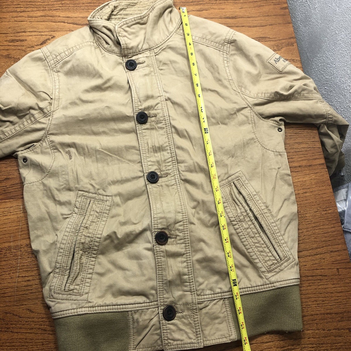 Abercrombie & Fitch Mens L Harrison Jacket Full Zip Military Brown