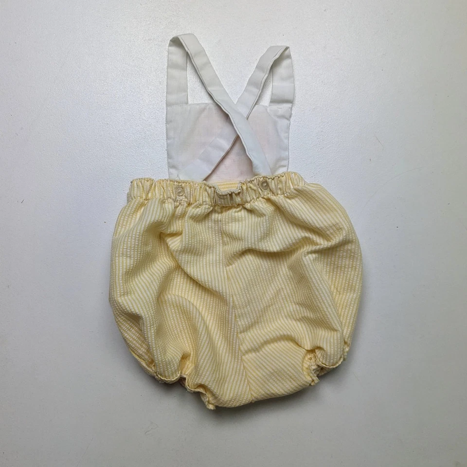 Vintage Nannette Sunsuit Baby Size 12m Yellow Lion Bubble Romper - Image 3 of 4