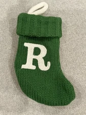 Small Green Christmas Stocking Letter "R"
