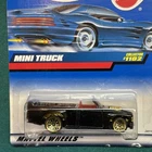 1998 Hot Wheels Mini Truck Black Mainline w/ Gold Lace Wheels #1102 New.