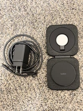 Belkin BoostCharge Pro 15W 2-in-1 Travel Pad Wireless Charging Station - Black