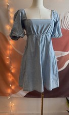 Show Me Your Mumu Denim Mini Dress Short Sleeve S Blue
