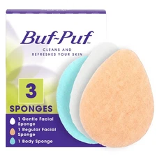 Buf-Puf Multi Pack, Gentle Facial Sponge,Regular Facial Sponge, Body Sponge, ...