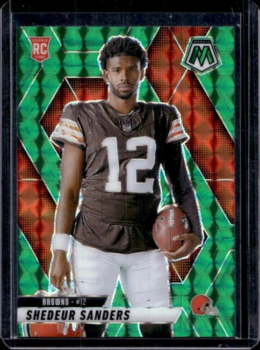 2025 Panini Mosaic Shedeur Sanders Rookie Variation RC Green Prizm #290 Browns