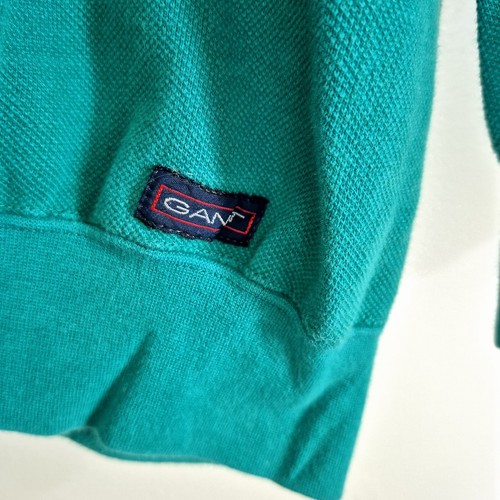 Vintage Gant Mens Rugger Knit Teal Longsleeve Crew Neck Sweater Textured Large - Picture 4 of 7