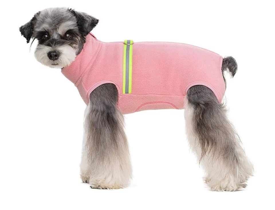 Dog Polar Fleece Warm Coat Pajamas Recovery/Shedding Suit  S/M Dogs/Cats - Image 2 of 4