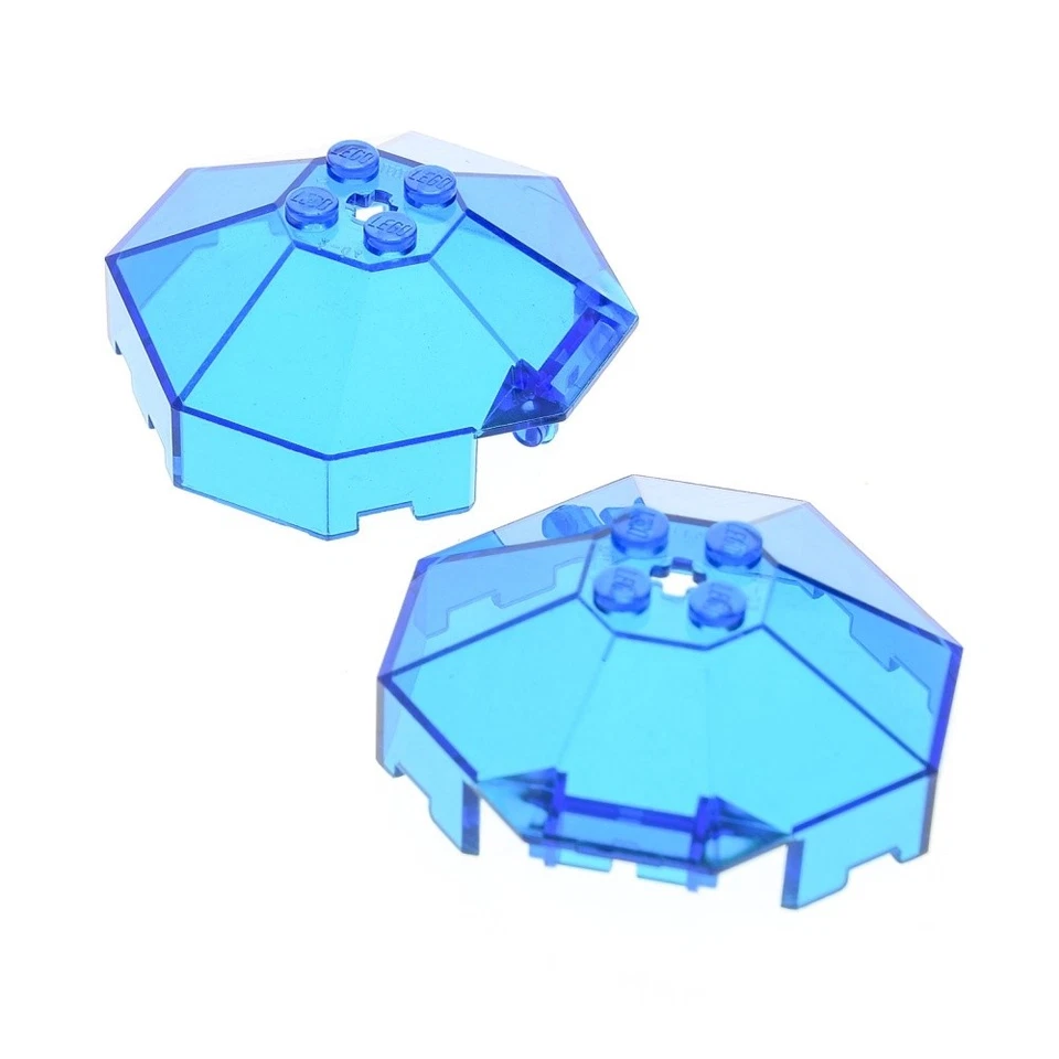 2x Lego Cockpit Fenster 6x6x2 transparent dunkel blau achteckig Kuppel 2418b - Bild 1 von 1