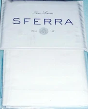 Sferra Simply Celeste White Percale Euro Sham Extra Long Staple Cotton New