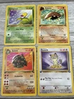 4 x 1st First Edition Pokemon Cards Bellsprout Meowth Kabuto Golem