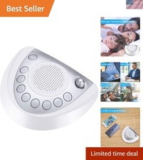 Compact Silver White Noise Machine - 24 Natural Sounds with Headphone Jack