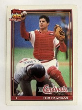 Tom Pagnozzi #308 1991 Topps St. Louis Cardinals Baseball Card MLB