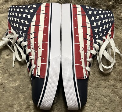 NEW Heelys Hustle American Flag Canvas Sneaker Shoes Hi Top  display picture 1