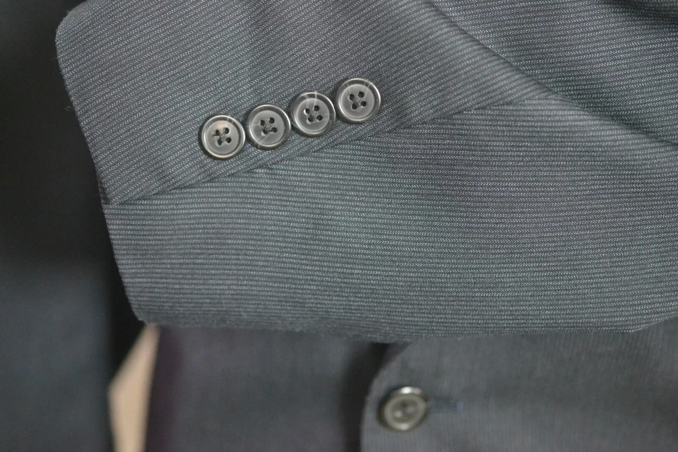 J.Ferrar Mens Navy Blue Stripe RegularFit Sport Coat Suit Jacket 44R - Image 3 of 4