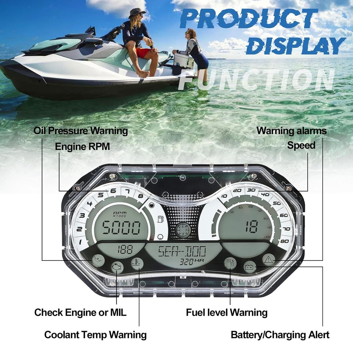 For SeaDoo LCD BRP Speedometer Gauge Cluster 278002270 RXP X For SeaDoo LCD BRP Speedometer Gauge Cluster 278002270 RXP X