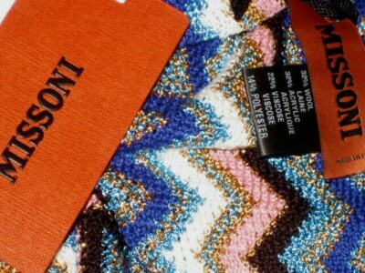 MISSONI ORNG LBL MISS-TERIOUS TOUCH OF LUREX ZIGZAG WOOL BLEND PONCHO ...