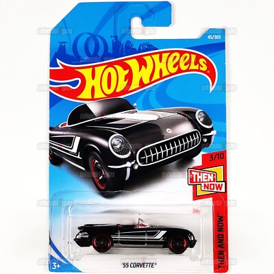 2018 Hot Wheels 55 CORVETTE #45 black - Then and Now 3/10 - HW 1