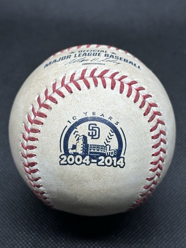 2014 Petco Park 10th Anniversary Logo Game Used Baseball MLB Auth SD Padres
