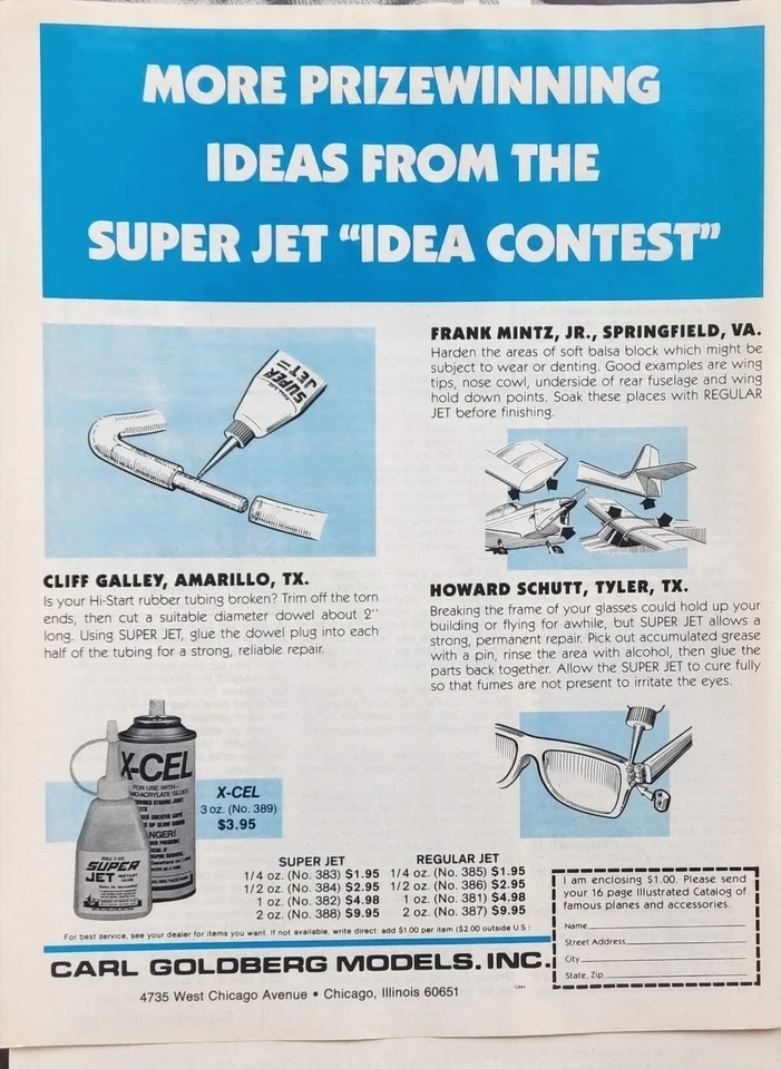 Carl Goldberg Models Vintage 1984 Print Ad RC Airplanes Super Jet Airwheels - Image 2 of 2
