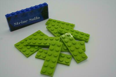 Lego (c) 10x 2x6 Platte - lime grün - 3795 - baseplate lime green