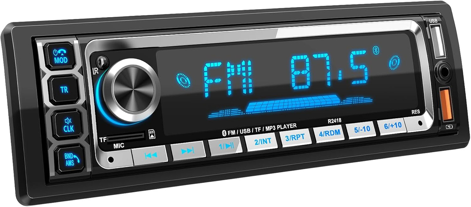 RDS Autoradio Bluetooth 5.0 Vivavoce, Stereo Auto Bluetooth FM/AM Autoradio1 Din