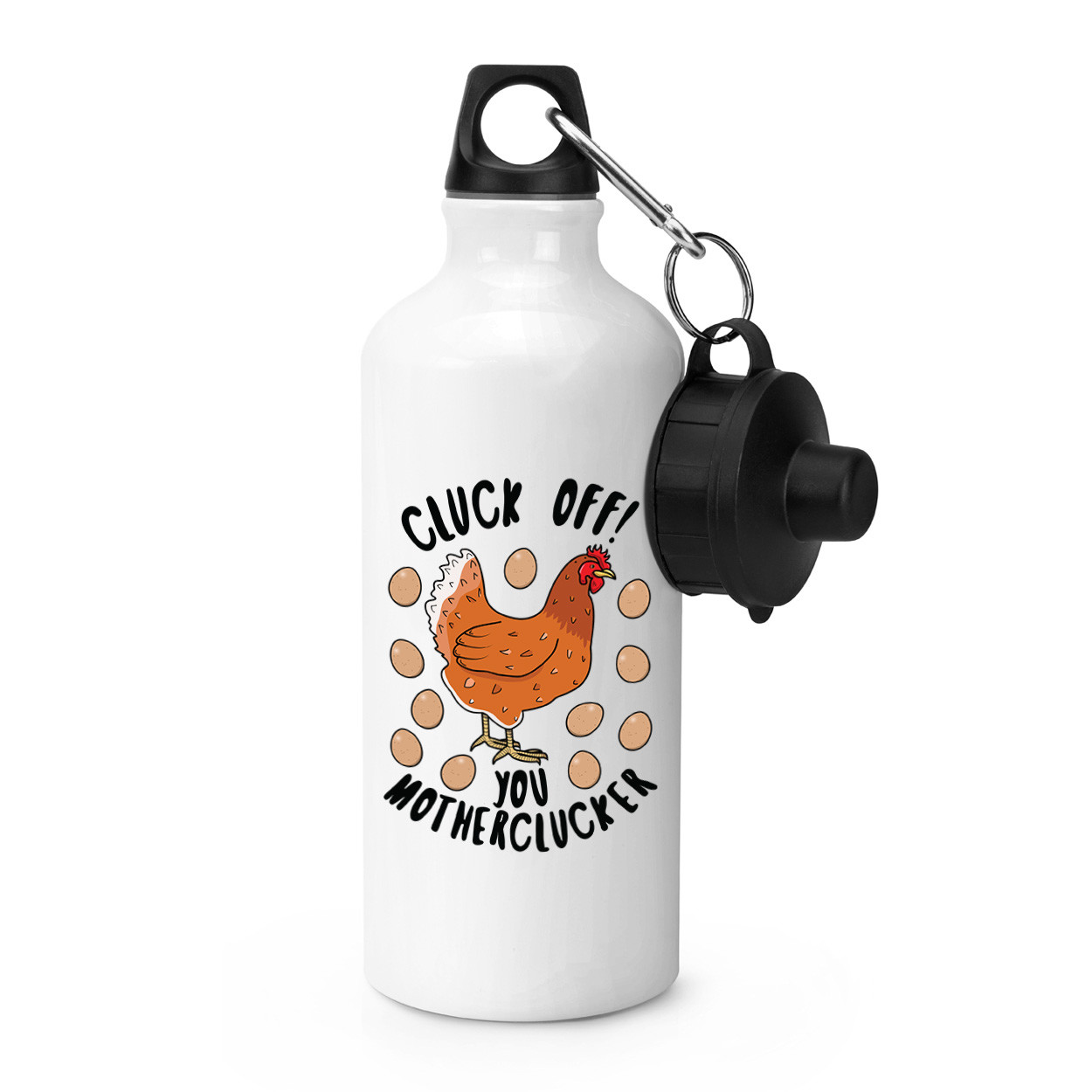 Cluck Off You Motherclucker Chicken Sports Drinks Bottle Camping Flask - Funny
