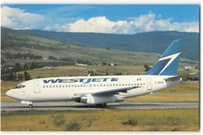 WESTJET AIRLINES Boeing 737-275 C-GWJG VTG Postcard ME8.