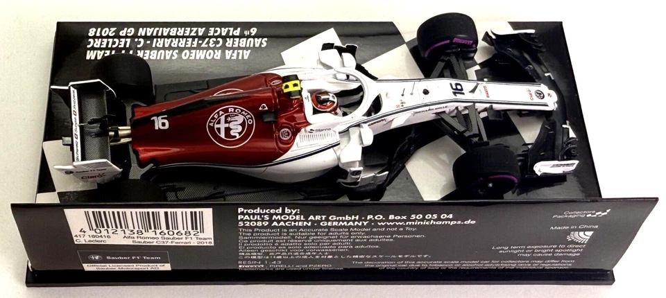 MINICHAMPS - Alfa Romeo Sauber F1 - C37 Ferrari - 6th Place Azerbaijan GP 2018 - Image 4 of 4