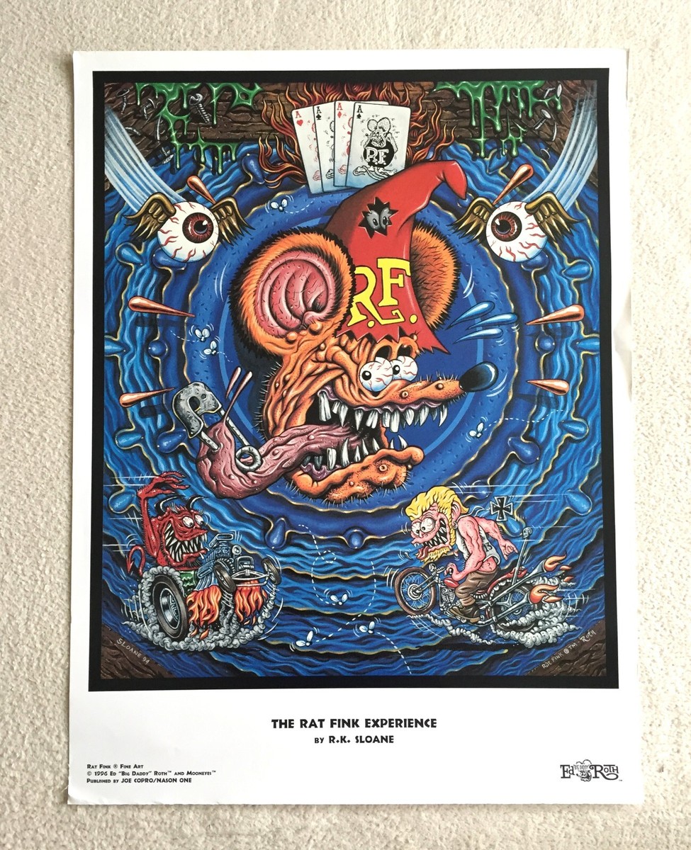 Vintage The Rat Fink Experience Poster print R.K Sloane 96 Ed Roth