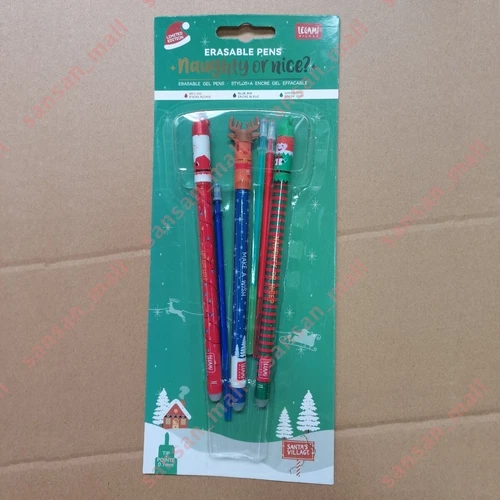 Neu Legami Set Weihnachten mit 3 löschbaren Gelstiften Santa Claus Reindeer Elf - Bild 15 von 16